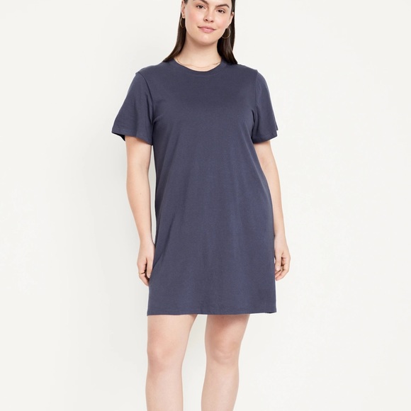 NWT OLD NAVY Crew-Neck Mini T-Shirt Dress Color: Volcanic Glass - Picture 4 of 7